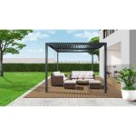 Pergola mit Flachdach anthrazit 300 x 250 x 300 cm