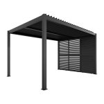 Pergola 'Shade' Aluminium dunkelgrau 3 x 4 m manuell inklusive 3 x Lamellenwand 0,9 m (verstellbar) – Image 2