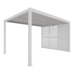 Pergola 'Shade' Aluminium weiß 3 x 4 m manuell inklusive 3 x Lamellenwand 0,9 m (verstellbar) – Image 3