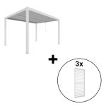 Pergola 'Shade' Aluminium weiß 3 x 4 m manuell inklusive 3 x Lamellenwand 0,9 m (verstellbar) – Image 4