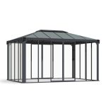 Pavillon ‚Ledro‘ geschlossen anthrazit 296 x 430 cm Polycarbonat grau – Image 2