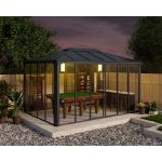 Pavillon ‚Ledro‘ geschlossen anthrazit 296 x 430 cm Polycarbonat grau – Image 3