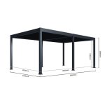 Pergola 'Grand Tuscan 1220' inklusive Lamellendach anthrazit 599 x 370 x 256 cm – Image 11