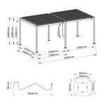 Pergola 'Grand Tuscan 1220' inklusive Lamellendach anthrazit 599 x 370 x 256 cm – Image 13