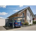 Carport Andy Außenmaß inkl. Dachüberstand (B x T): 498 x 294 cm, Einzelcarport, Anthrazit – Image 11