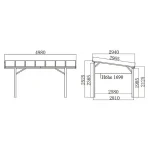 Carport Andy Außenmaß inkl. Dachüberstand (B x T): 498 x 294 cm, Einzelcarport, Anthrazit – Image 13