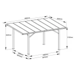Carport Andy Außenmaß inkl. Dachüberstand (B x T): 498 x 294 cm, Einzelcarport, Anthrazit – Image 14