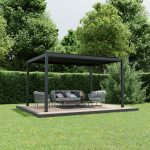 Pergola 'Shade' dunkelgrau mit Beleuchtung 395 x 230 x 290 cm