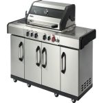 Gasgrill Enders Kansas II Pro 4 SIK Profi Turbo 153 x 64 x 118 cm 4 Brenner + Rückbrenner + Seitenbrenner silber inkl.