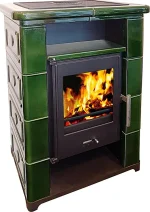 Wamsler Montafon Kaminofen 7 kW grüne Keramik – Image 2
