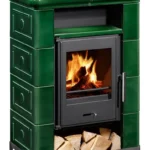 Wamsler Montafon Kaminofen 7 kW grüne Keramik