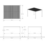 Pergola 'Milo 1012' schwarz 357 x 288 x 225 cm, mit verstellbare Lamellen – Image 5